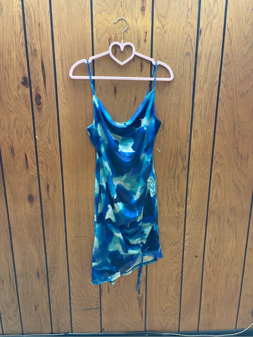 Inspired Hearts Blue & Teal Abstract Slip Mini Dress